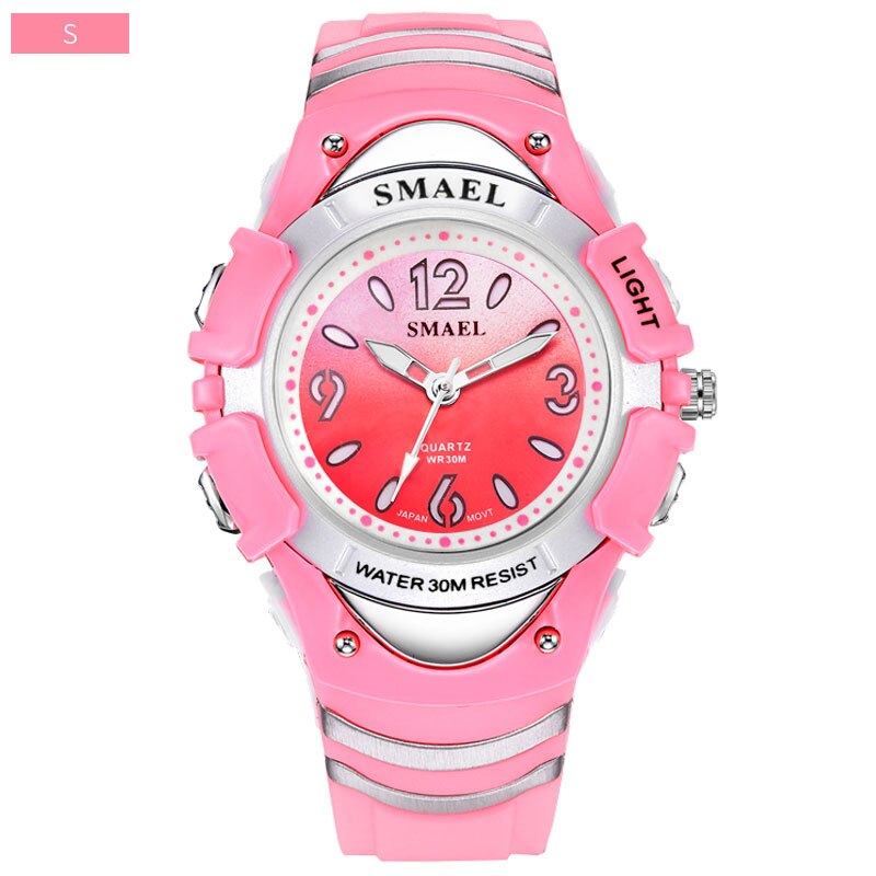 Kinderen Sport Outdoor Lcd Digitale Horloges Schokbestendig Sport Voor Horloges Wekker Kinderen 50M Waterdichte Horloges: Pink S