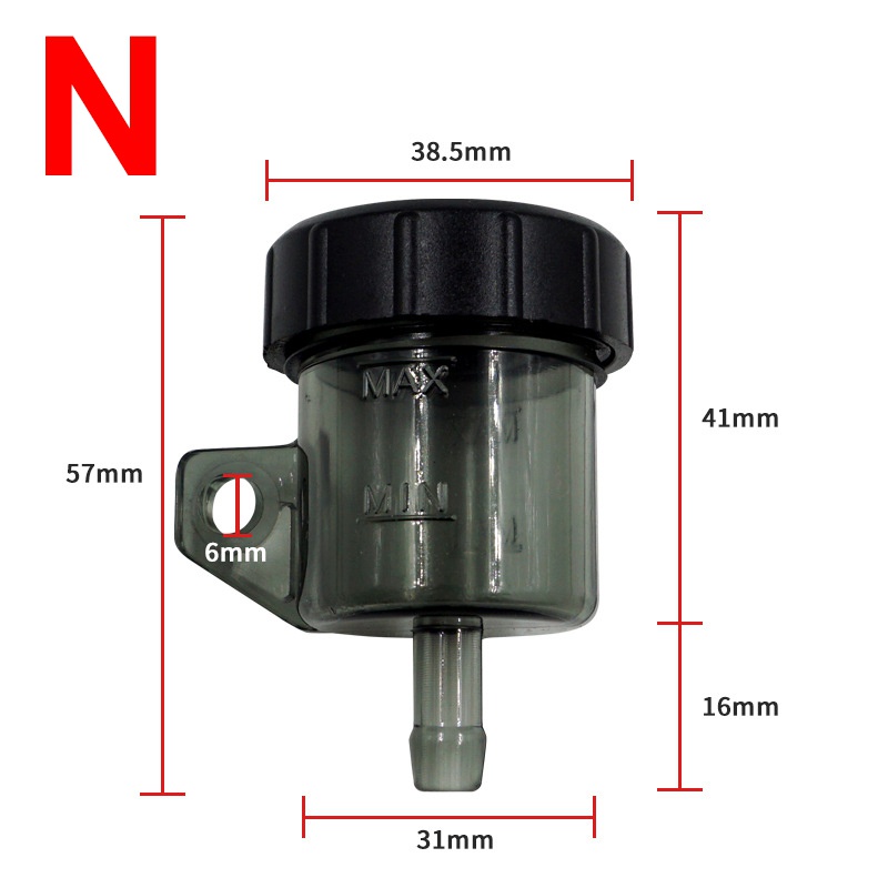 Universale Del Motociclo Leva Freno Serbatoio Olio Freno A Piede Cilindro maestro Tazza di Olio Bottiglia di Fluido Serbatoio sporco bicicletta scooter Pitbike: nero