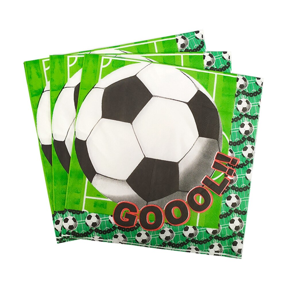 World Cup football children birthday party decoration flag pull mask tablecloth paper plate cutlery set ，baby shower: Paper towel 20pcs