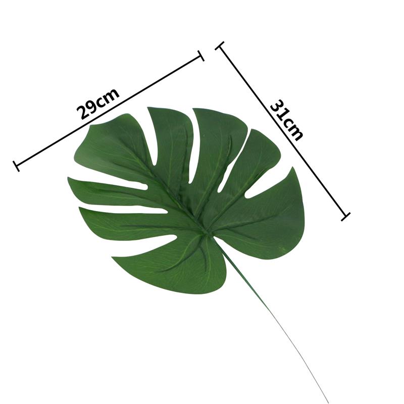 1 stk kunstige planter grønne skildpadde blade jern blade have boligindretning buket mexicansk efterårsdekor kunstgræs plante: Store skildpadde blade