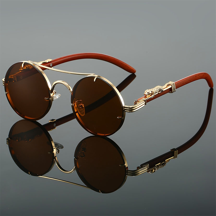 Kammpt vintage redondo óculos de sol masculino moda ponte dupla multicolorido tons feminino retro na moda marca luxo design óculos de sol