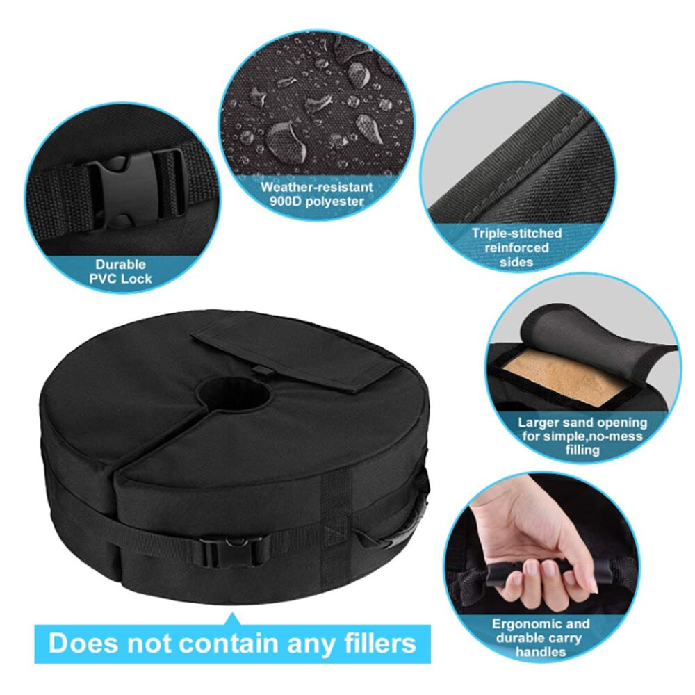 Bag Base Tent Zandzakken Afneembare Ondersteuning Anti-Ineenstorting Vaste Parasol Winddicht Duurzaam Nylon Ronde Bases