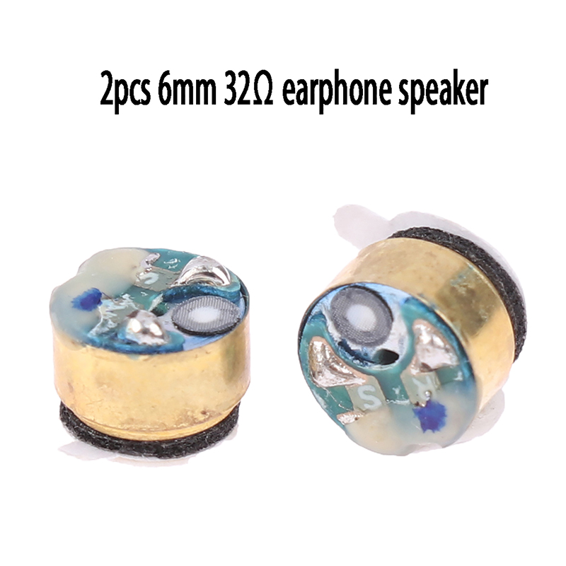 2 stuks 6MM oortelefoon vervangende luidspreker zware bas oortelefoonluidsprekers voor Bluetooth-oordopjes hoofdtelefoon reparatieonderdelen: Default Title