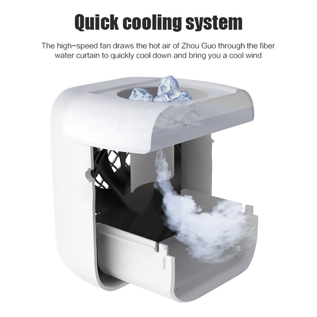 With 3 Ice Bag Air Conditioner Fan Air Cooler Mini Three Gear Mode Cooling Fan Air Frost Air Conditioner Desktop Cooling Fan