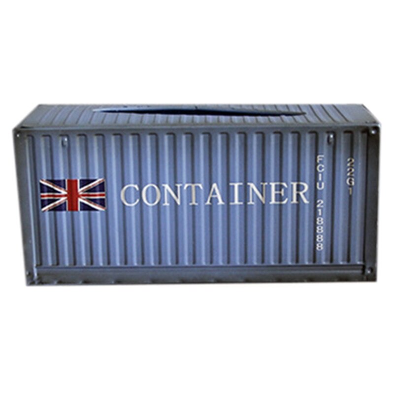 Retro container jern vævskasse hjem bil serviet papir beholder metal papirhåndklæde opbevaringskasse hjem deco: Blå
