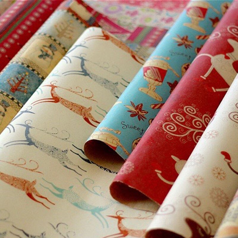 25 pçs/lote Inglês Letras de Papel de Embrulho Papel De Embrulho De Natal Rolo de Papel Ofício DIY Buquê de Presente de Aniversário de Casamento Suprimentos