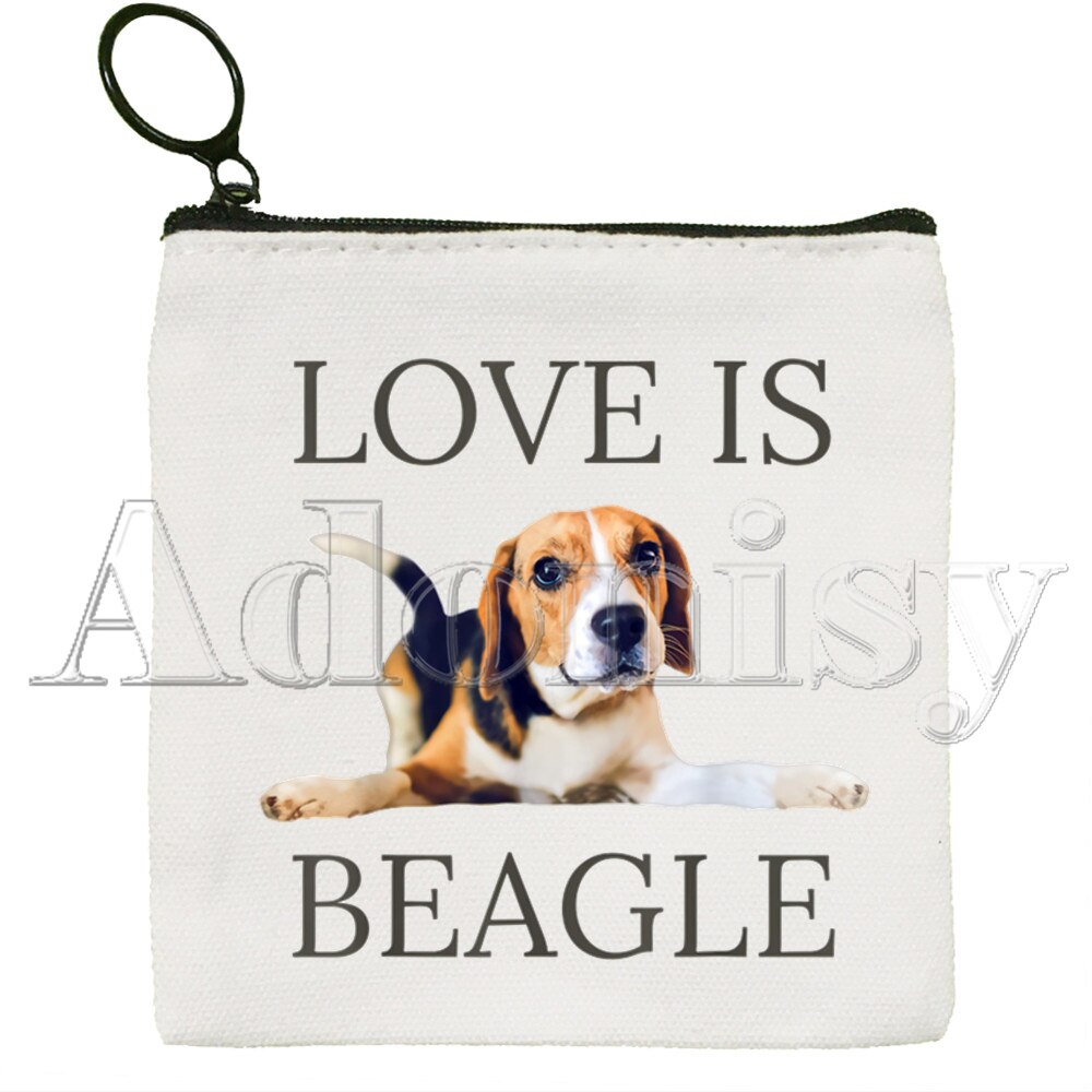 Beagle Nette Einfarbig Leinwand Geldbörse Kleine Frische Neue Reißverschluss Schlüssel Tasche Hand Tasche