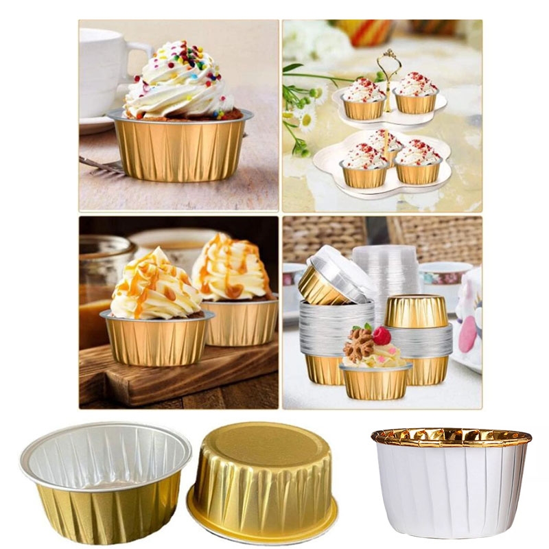 Stampi per crostate usa e getta in foglio di alluminio con coperchi mini stampi per torte e cupcake per forniture da cucina da asporto per forno e congelatore