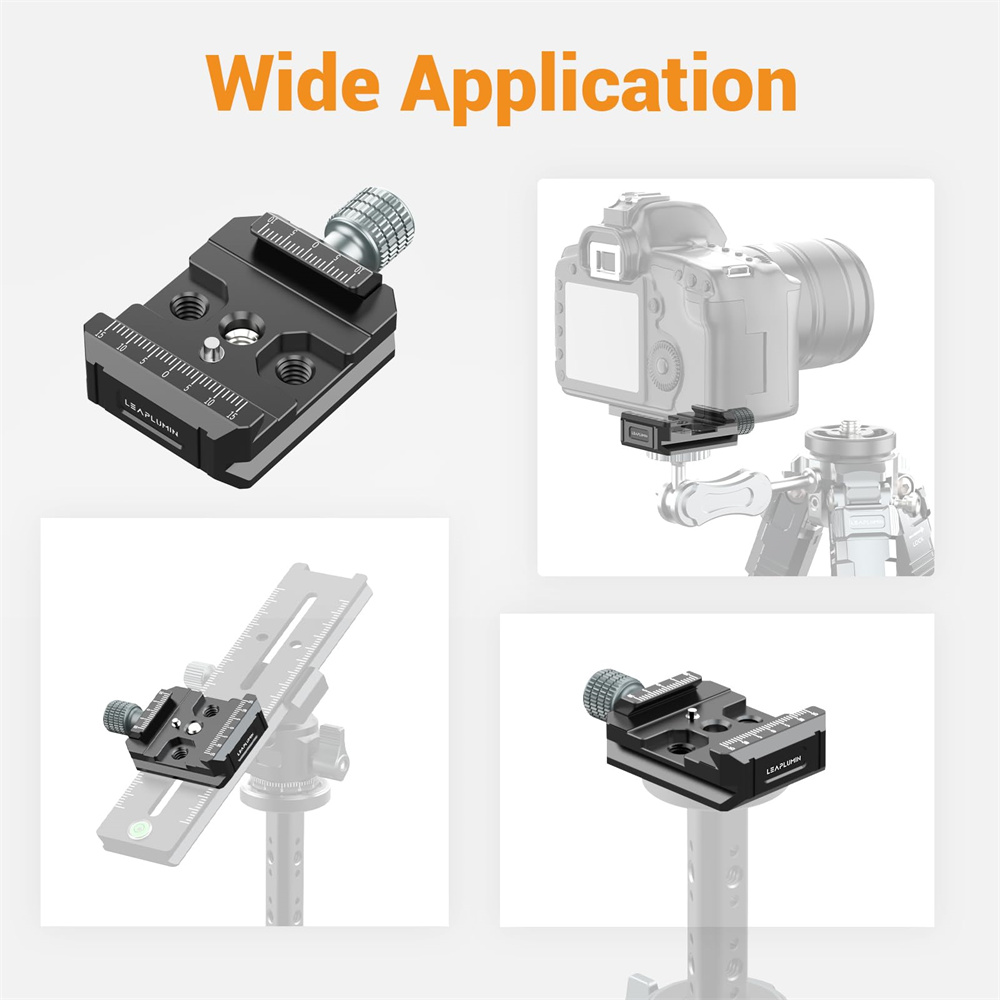 Aluminium Arca Swiss Type Clamp with 3/8” & 1/4” Quick Release Plate Arca QR Clamp for Camera Monitor Stabilizers Ronin S/SC