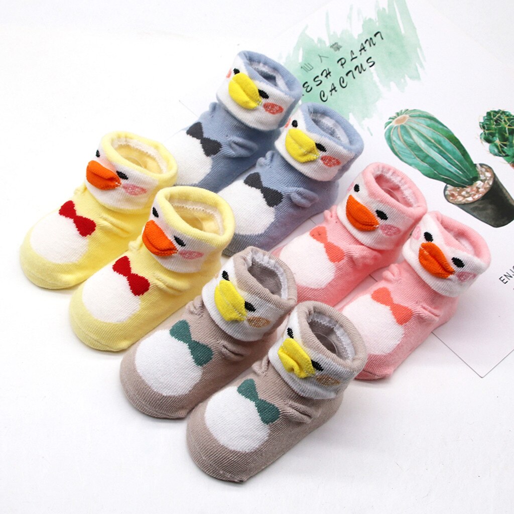 Baby Infant Socks Toddler Girls Boy Animal duck Printing Anti-slip Socks baby Cotton socks носки детские