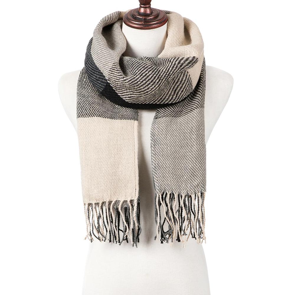 Vinter tørklæde til kvinde strik tassellong tørklæde bomuldsjal wrap sjal kvinde plaid efterår vinter varmt tilbehør