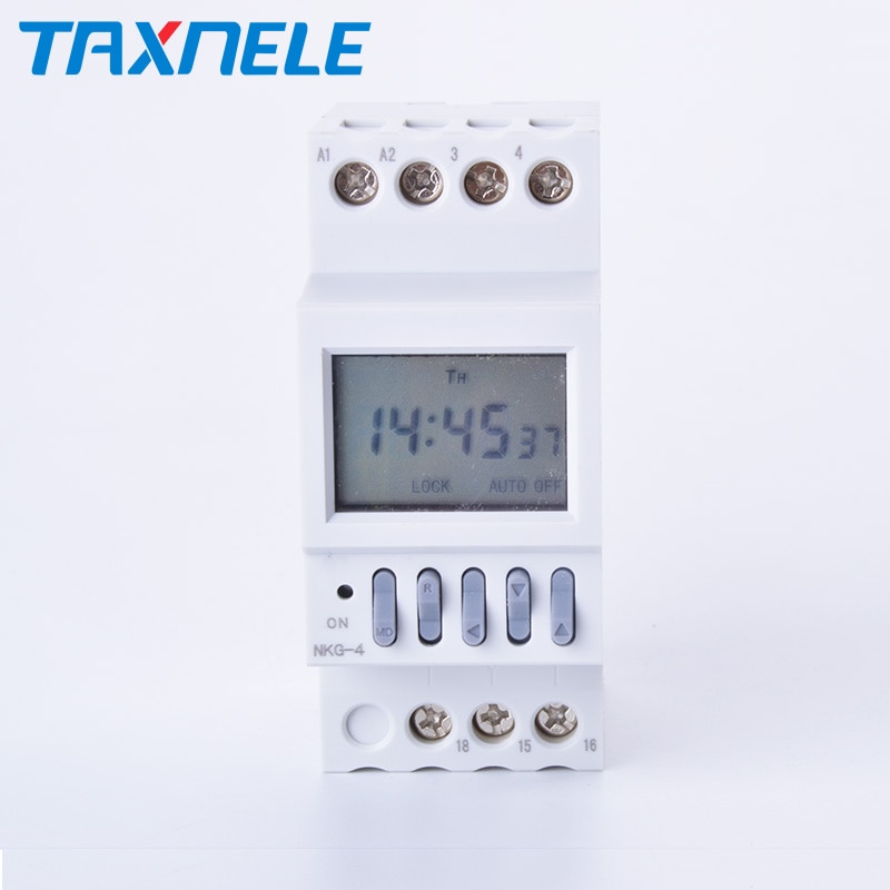Temporizador de carril Din, microordenador inteligente, controlador automático de timbre, temporizador, interruptor de tiempo, campana escolar, 220V, NKG-4, 40 grupos/día
