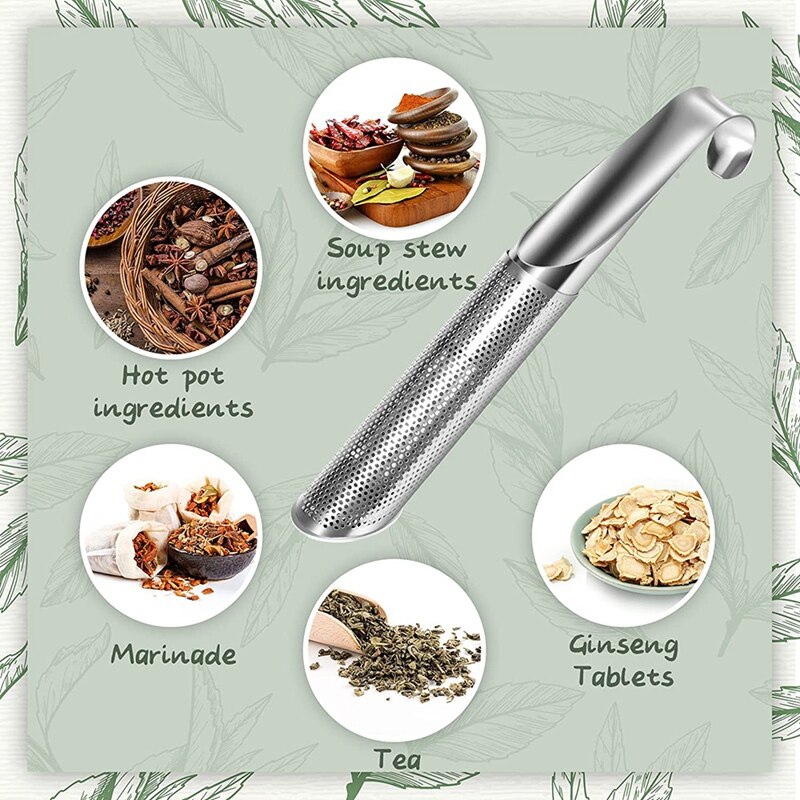 Tea Pip 1Set Stainless Steel Tea Infuser Stick Pipe Tea In... – Grandado