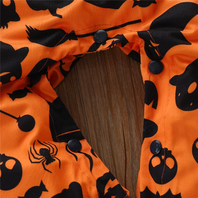 Baby Jongens Meisjes Halloween Rompertjes Lange Mouwen Hooded Ghost Pompoen Gedrukt Hooded Kleding Jumpsuits 3-24 Maanden