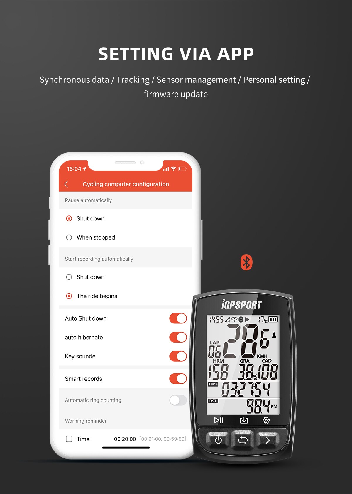 IGPSPORT IGS50S Bike Computer Stopwatch IPX7 Waterproof ANT Bluetooth 4.0 GPS Bike Digital Support