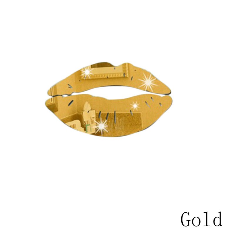 Decorative 3D DIY Mirror Sticker Removable Self-Adhesive Lips Mirror Wall Stickers Decal Art PVC Home Room Decoration