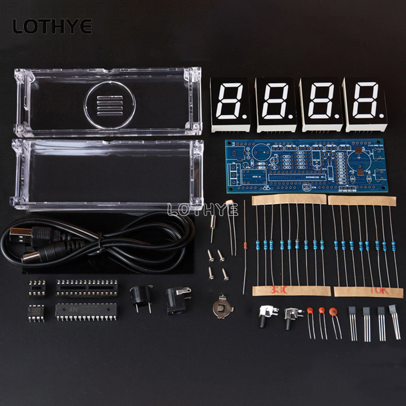 Kit de producción de reloj Digital LED, microcontrolador 51 multifunción, Kit de reloj electrónico DIY, alarma de hora, indicador de temperatura y fecha