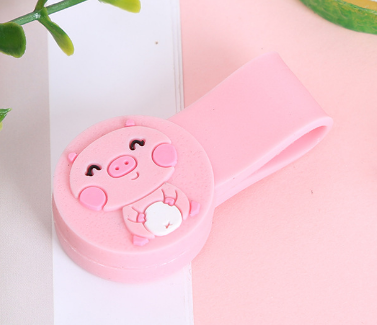 Magnetic Animals Cable Organizer Earbud Cord Holder Charger Clips Desk Cable Management Bookmark Cord Keeper Wire Wrap: Pink