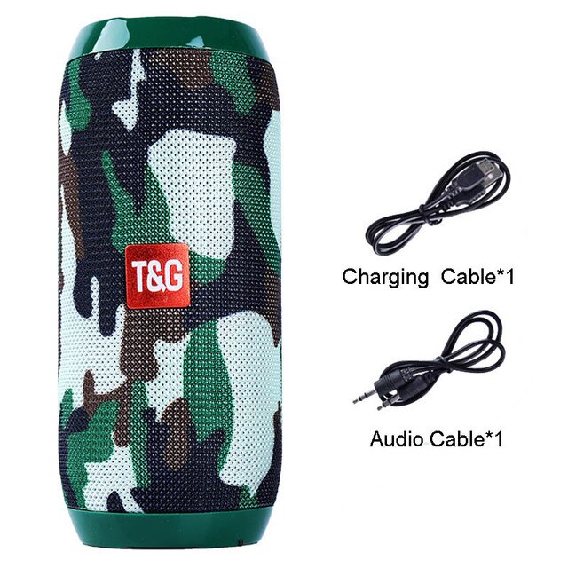 Tg 117 portátil bluetooth alto-falante sem fio subwoofer à prova dwaterproof água ao ar livre usb altifalante áudio apoio aut tf cartão caixa de música: Green