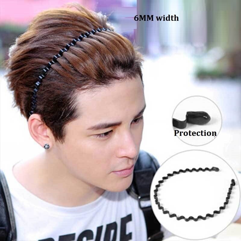 Herren Haarband unisex Schwarz Welliges Haar Kopf Band Band Frauen Sport Stirnband Haar Zubehör Neue