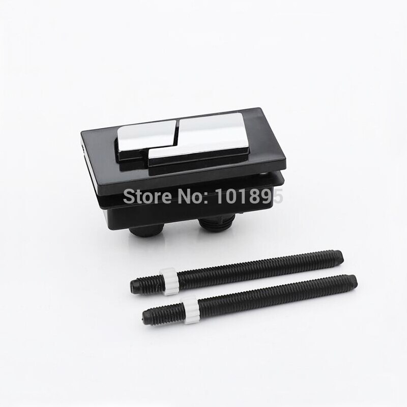 ABS Material Chrome with Black Color Square Models of Toilet Flush Valve Push Button