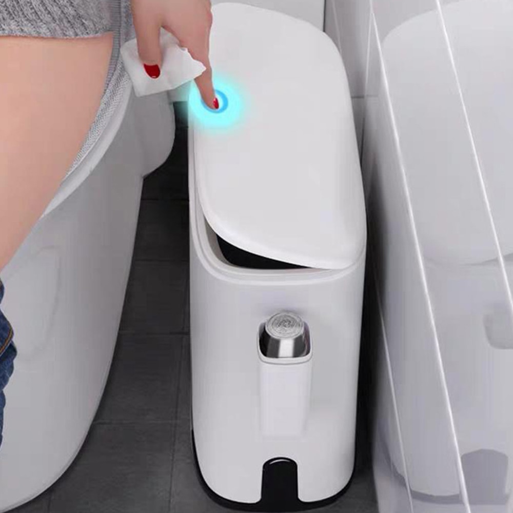 11L Plastic Trash Can Bathroom Waste Bin Toilet Dustbin Trash Basket Garbage Bucket Garbage Bag Holder Storage Container