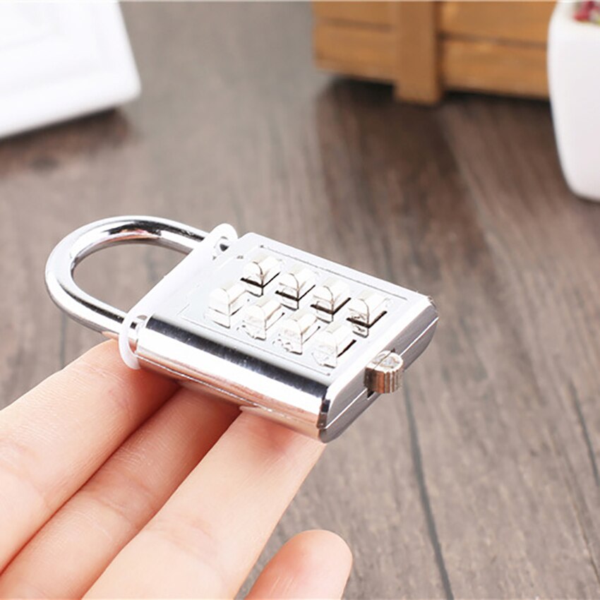 8 Digit Push Button Number Combination Padlock Mechanical Code Lock Wardrobe Password Lock Luggage Travel Safe Locks Zinc Alloy
