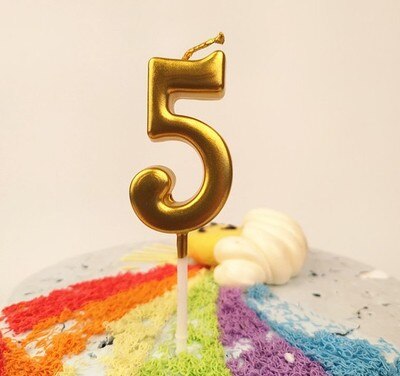 Bougies dorées, 1 pièce, outils de décoration pour un gâteau scintillant et brillant, figurine pour gâteau de fête, fête d'anniversaire pour bébés enfants: 5
