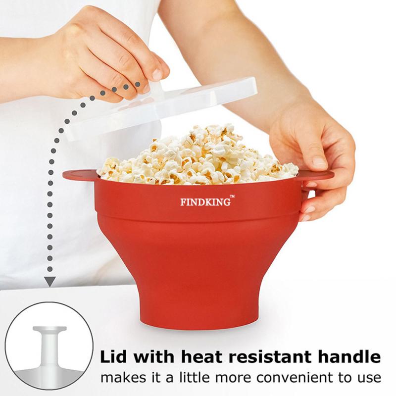 Cubo para hacer palomitas de maíz con tapa de microondas, utensilio de cocina seguro para hacer palomitas de maíz