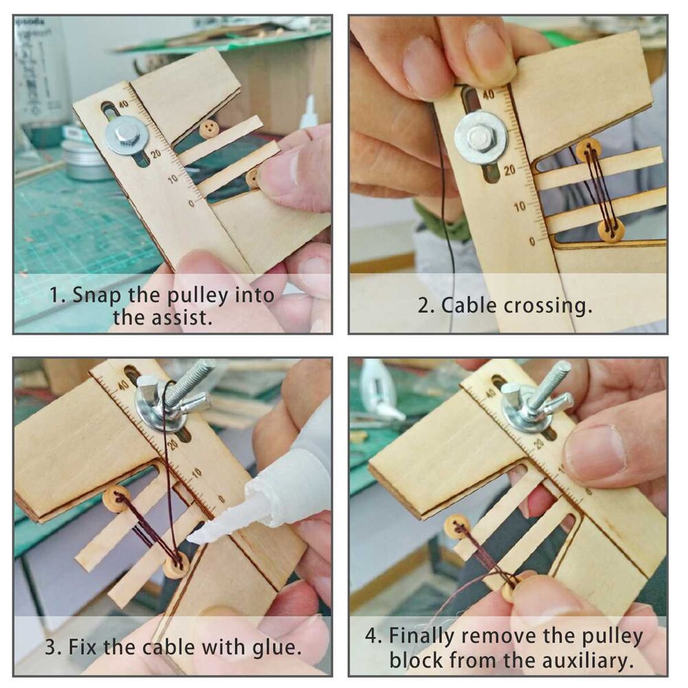 Practical Wooden Dead Eyes Mooring Tool Auxiliary Accessories Tool for Wood Ship Model Kit Adjustable Hand Mooring Tool