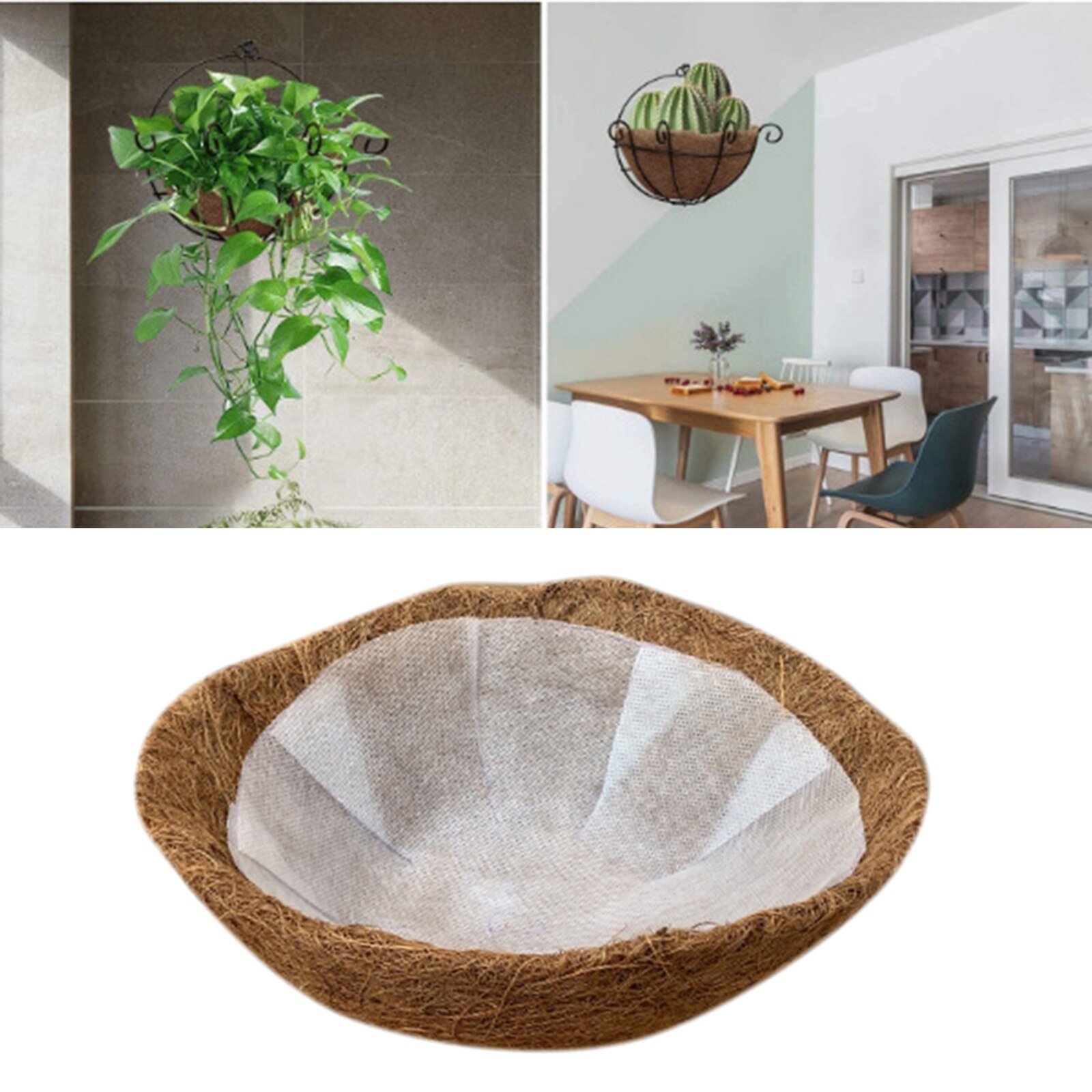 Repuesto de fibra de Coco no tejida, delineador grueso para cesta colgante de plantas, maceta para flores y verduras de jardín: 20cm