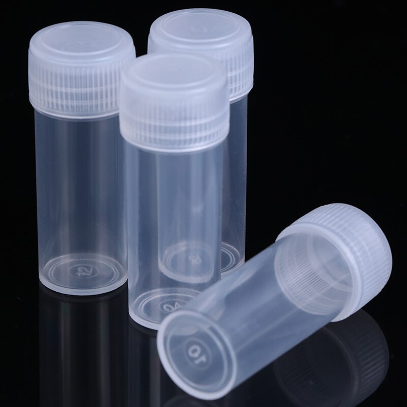 10Pcs/Lot 5ml Mini Medicine Bottle Plastic Test Tubes Vials Sample Container Powder Craft Screw Cap Bottles