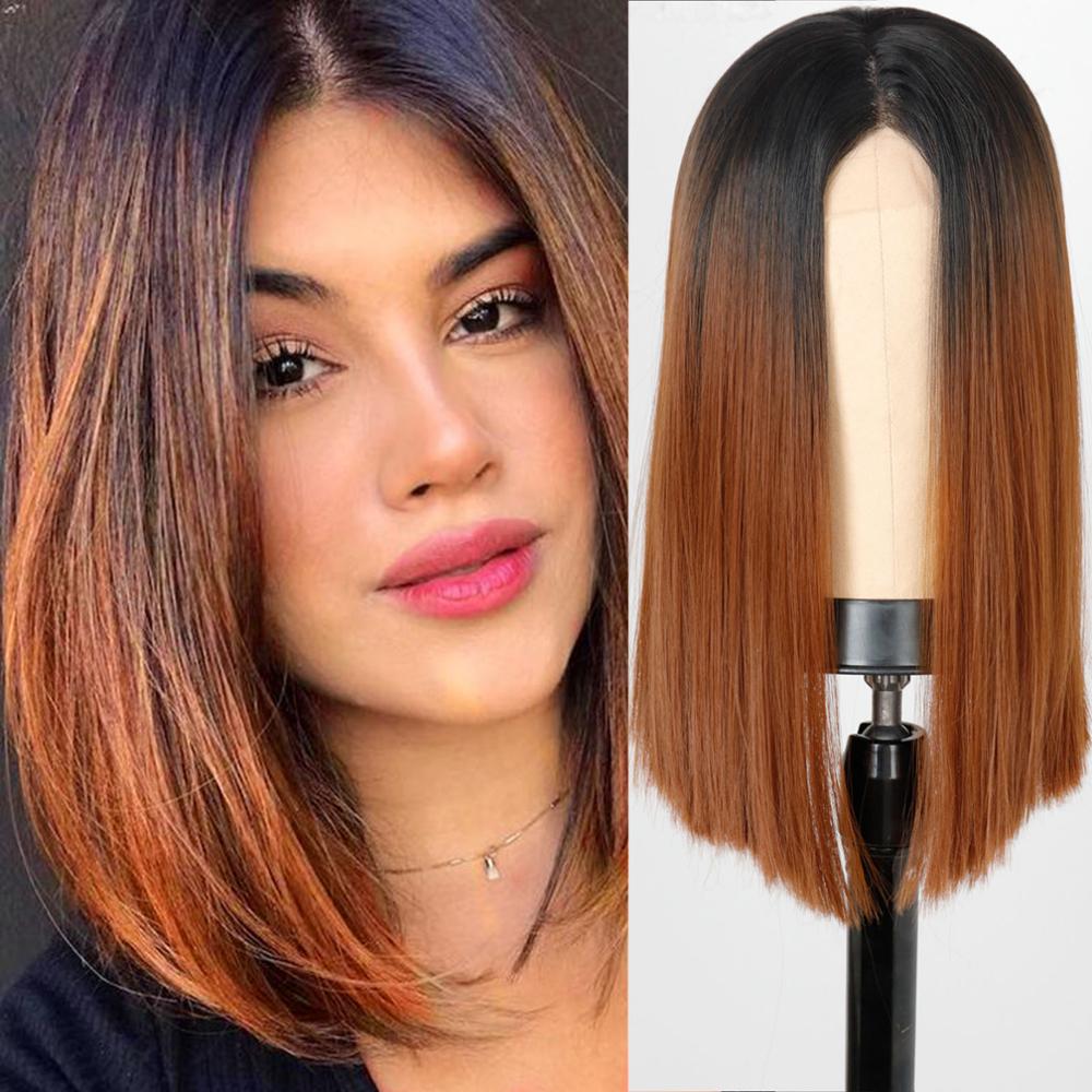 Lace Front black Wig 28 inch Long wavy ombre Blue african american Synthetic Wigs For Black Women 2 COLOUR: 1B/27HL