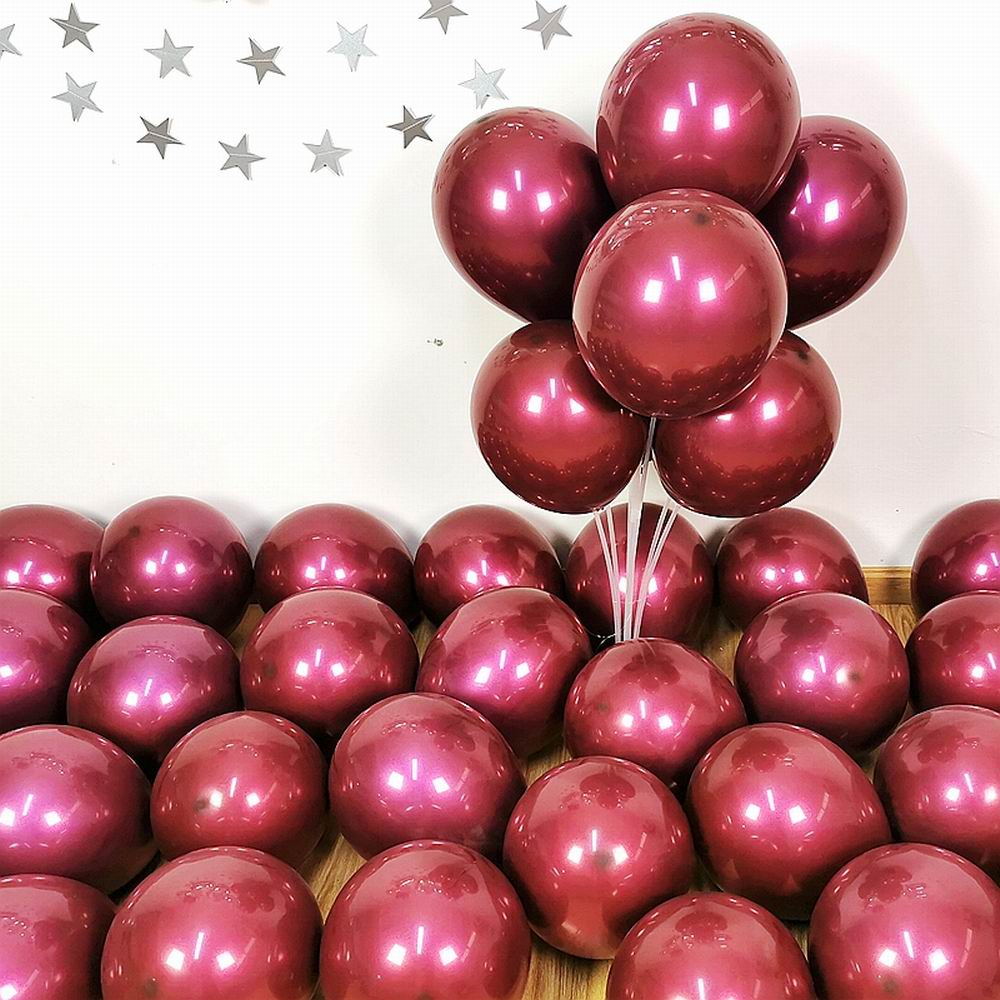 20Pcs 10Inch Dubbele Laag Bordeaux Rood Paars Ballonnen Ruby Rood Hart Helium Globos Bruiloft Decoratie Valentijnsdag dag