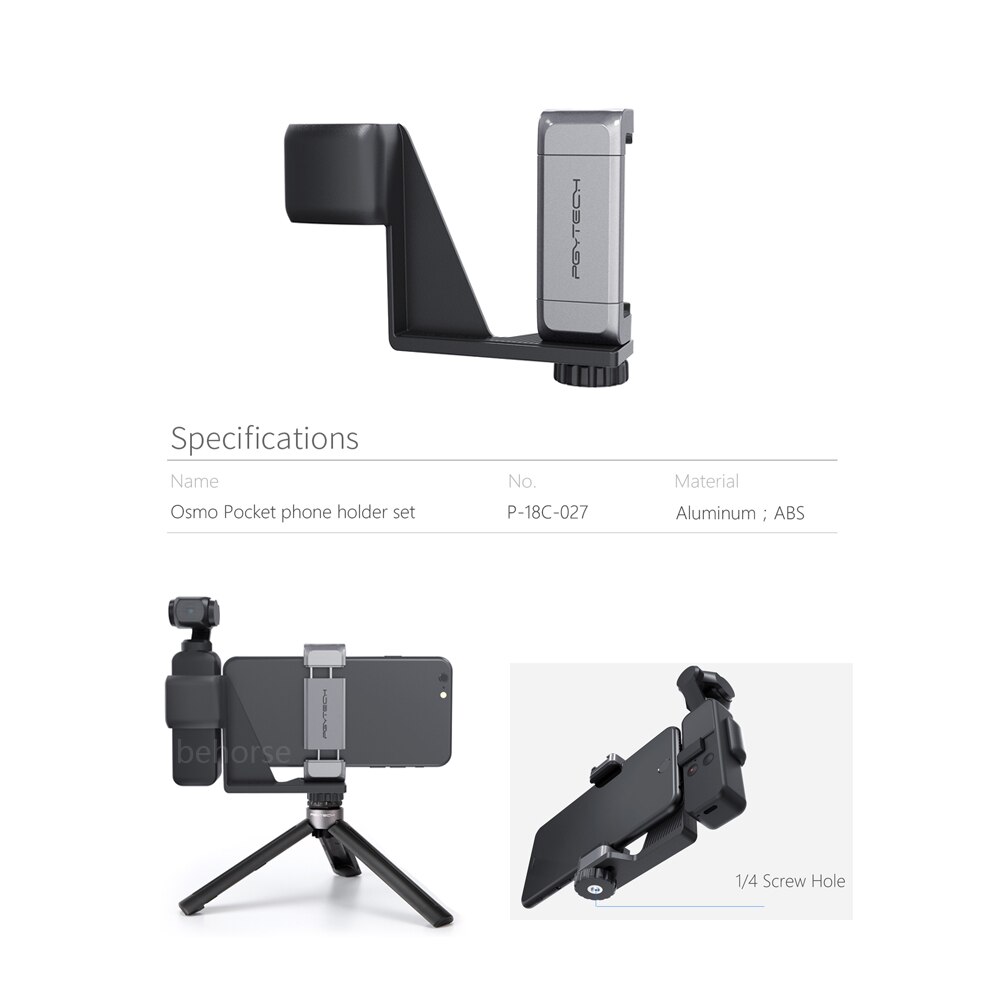 Soporte para teléfono PGYTECH DJI POCKET 2, adaptador de montaje para trípode, palo Selfie para Osmo Pocket, accesorios de cardán de mano, 5 opciones