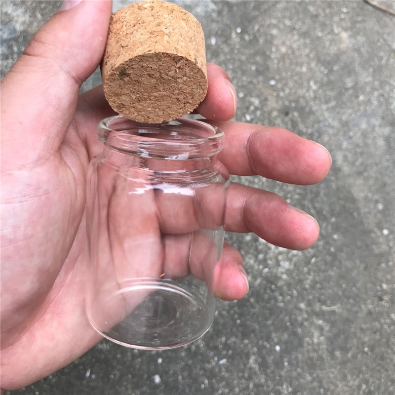 80ml glasflasker med kork små gennemsigtige mini tomme hætteglas krukker beholder klar mad botlles miljøvenlig 12 stk / lot