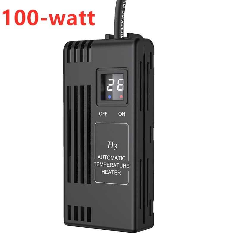 NICREW Mini Submersible Aquarium Heater Digital Temperature Display Fish Tank Heater with Adjustable External Controller: 100-watt / US Plug