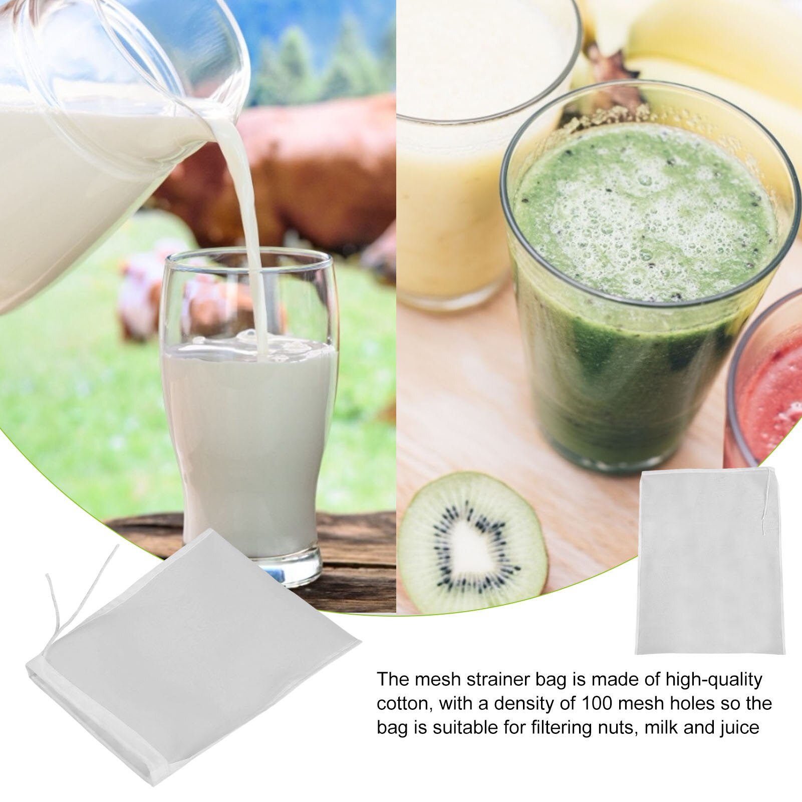 Nut Milk Bag Cheesecloth Straining Bags Almond Milk Mesh Strainer