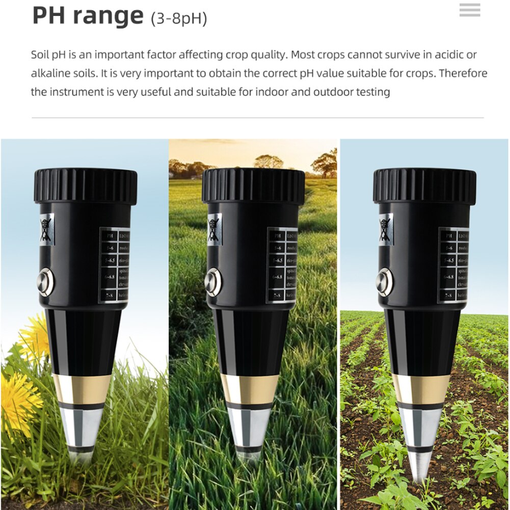 2in1 Portable Soil PH Tester Acidity Humidity Meter Garden Soil Analyzer Greenhouse Potted Crops Planting Cultivating Tool