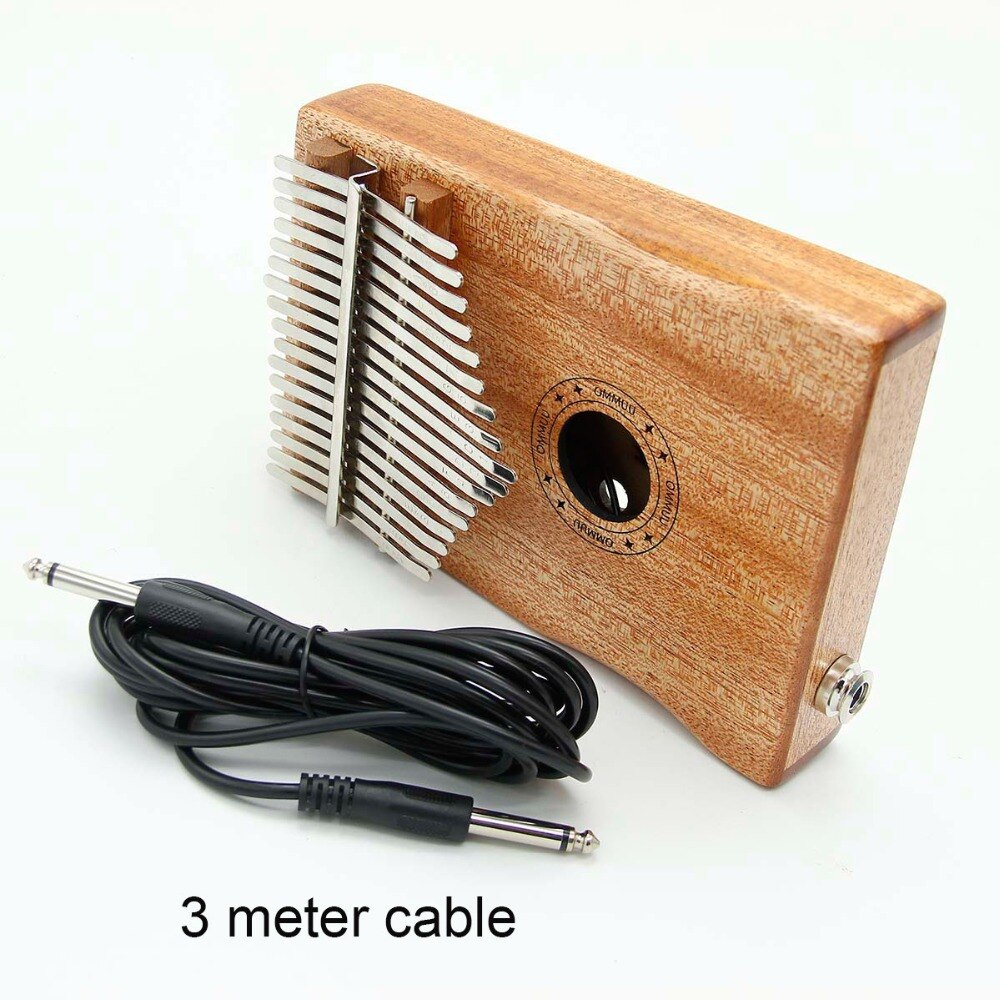 17 Keys EQ kalimba Mahogany Thumb Piano Link Speaker Electric Pickup Cable 17 keys Solid Wood Kalimba Musical Instrument