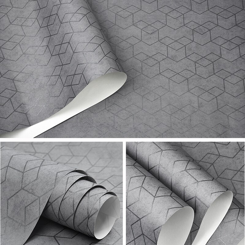 Donkergrijs Luxe Geometrische Behang Roll Zwart Grijs Behang Modern Slaapkamer Woonkamer Achtergrond Home Muur Decor: C