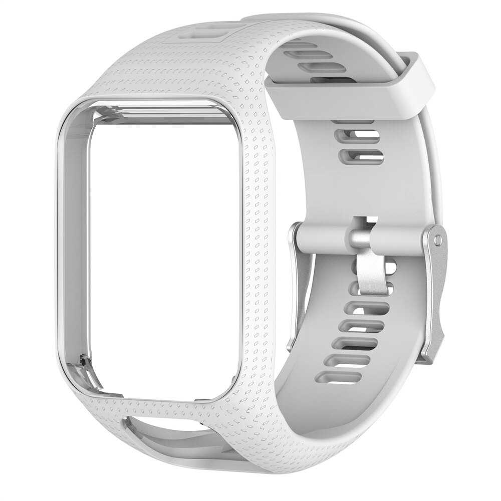 Erstatningsarmbånd til tomtom urrem silikonebånd til tomtom runner 3/ eventyrer/golfspiller 2/ løber 2 cardio/spark 3 musik: Hvid