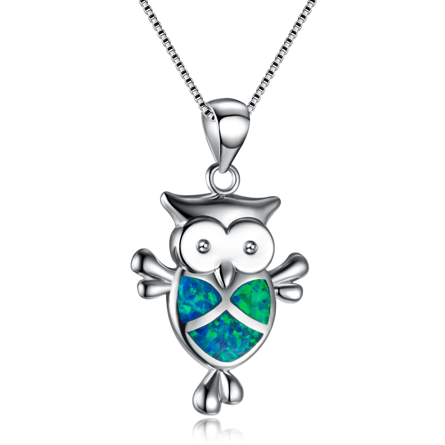 Böhmen süße Quallen-Anhänger-Halskette für Frauen, Inlay, blauer Opal-Imitationen-Halskette, Hochzeitsschmuck, Weihnachtsgeschenke für Sie: Antikes Kupfer überzogen