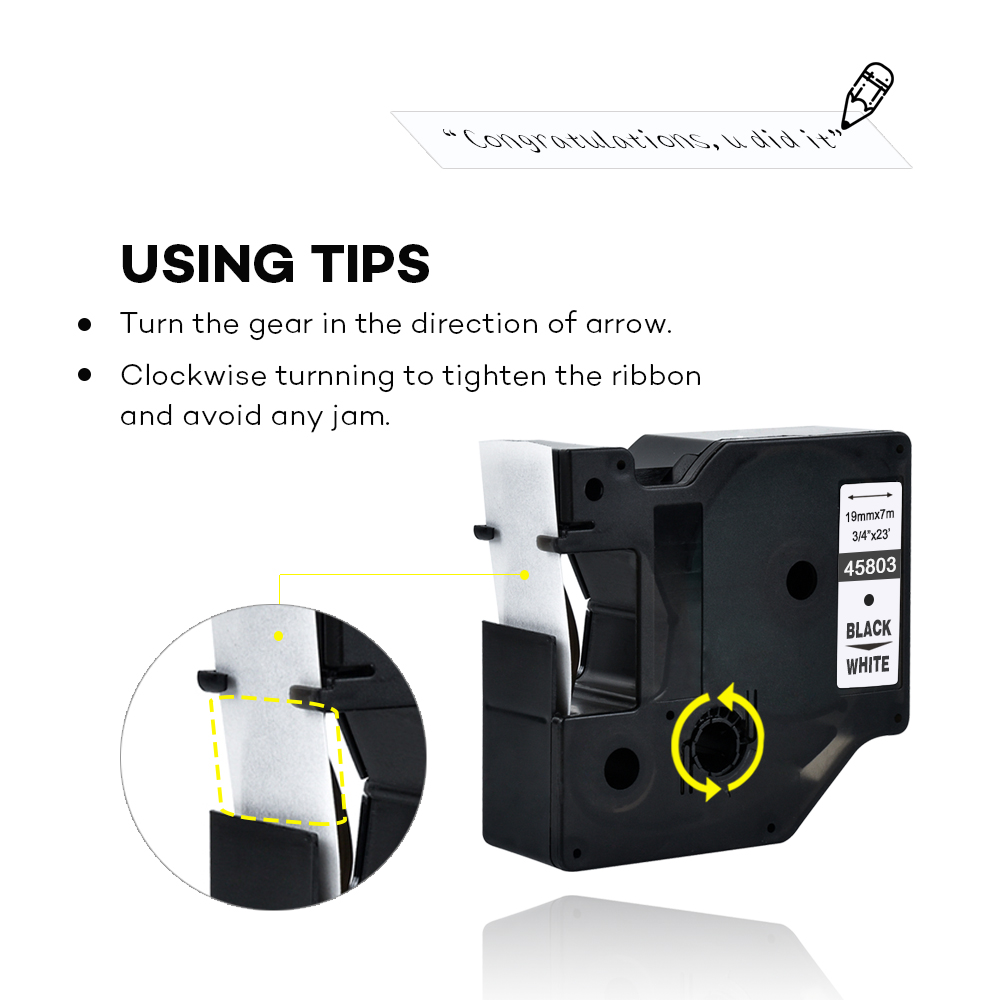 dymo d1 19mm 45803 black on white label tapes Ribbon compatible Dymo D1 label printer for Dymo Label Printer DYMO LM160 LM280
