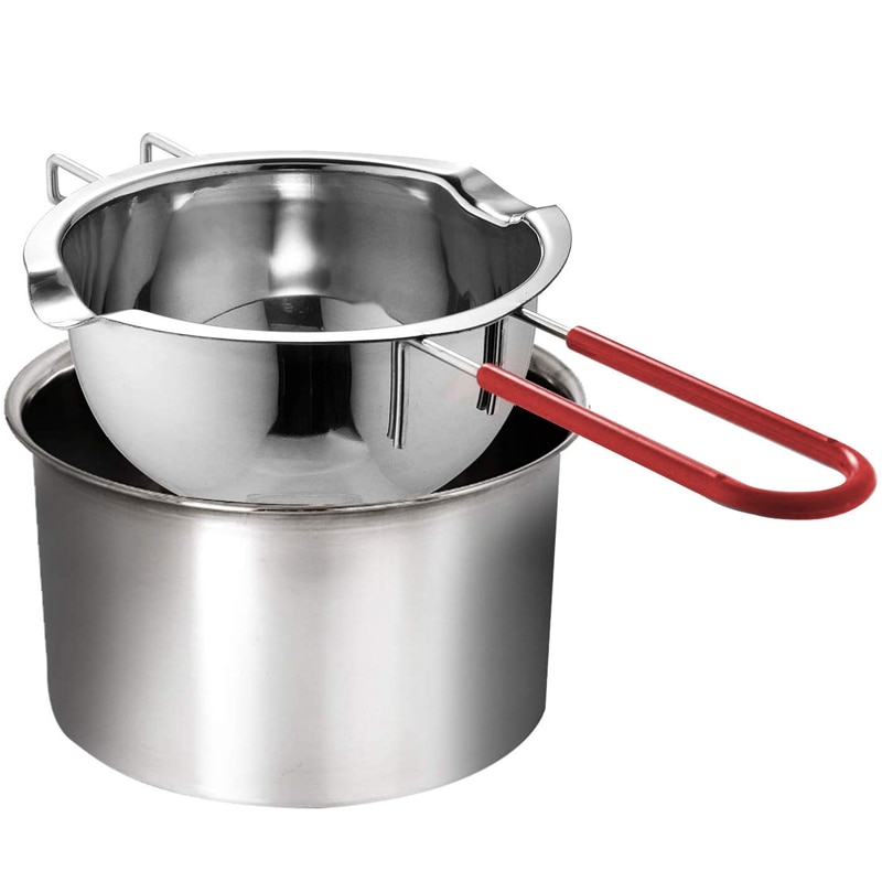 Stainless Steel Double Boiler, Heat-Resistant Handle for Chocolate, Butter, Cheese, Caramel and Candy-Steel Melting Pot: Default Title