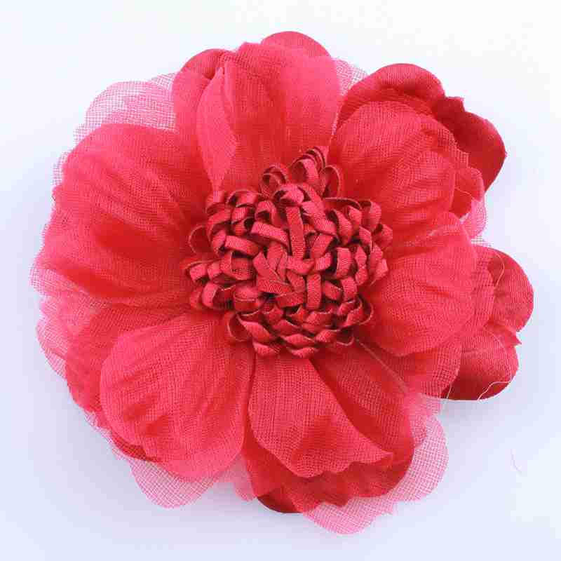 5 sztuk 9CM noworodka tiul jedwabne tkanina w kwiaty na zaproszenie na ślub sztuczny kwiat robić dekoracji sukni: Beżowy