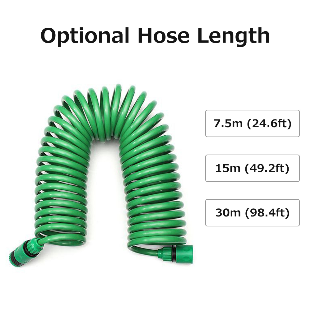 Recoil Garden Hose 7 Spray Patterns High Pressure Mist Hand Sprayer Sprinkler for Floor Fence Patio Pet Shower Lawn Irrigation