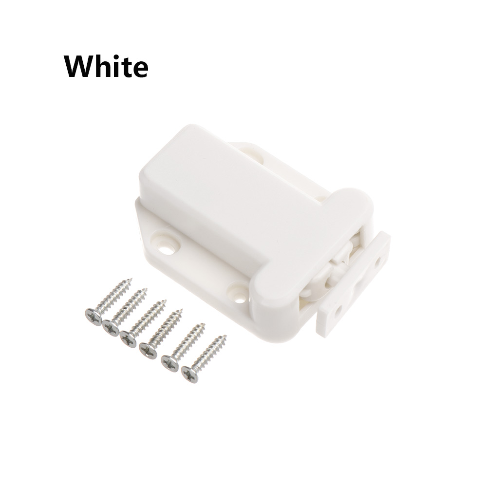 Cabinet Catches Door Lock Buckle With Screws Door Stop Closer Touch Lid Bin Clip Lock Furniture Hardware Damper Buffer Wardrobe: White