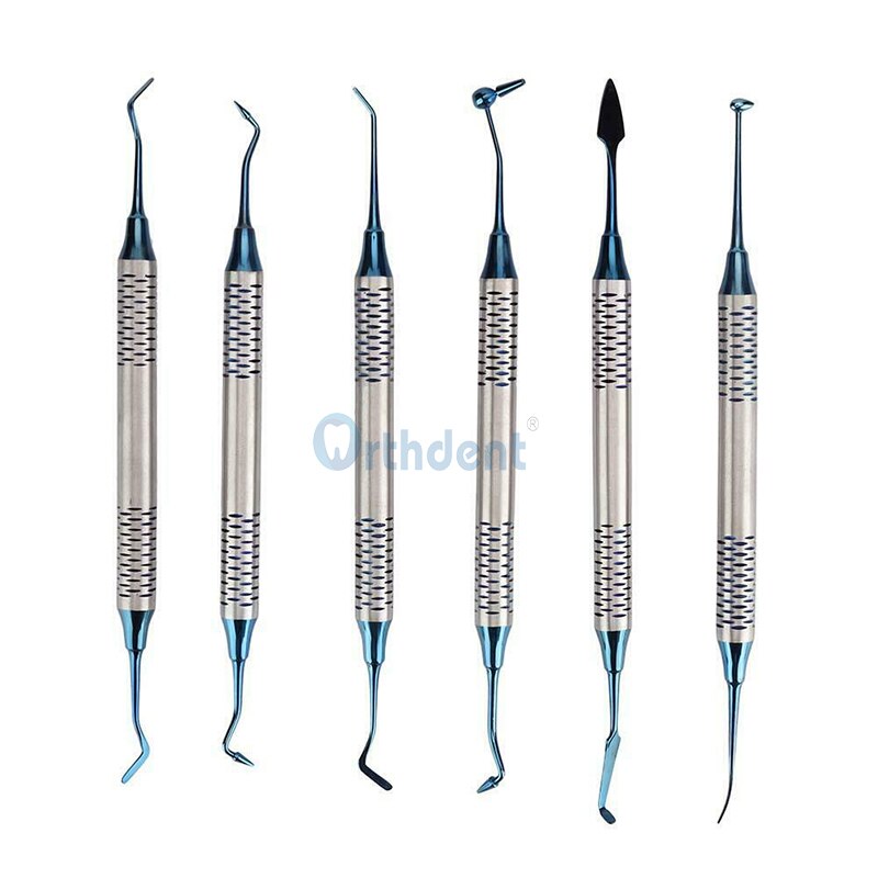 thumbnail image 2 of 7-Piece Dental Composite Filling Instrument Kit – Gold Coated Stainless Steel, Restorative Tools 2 of 2
