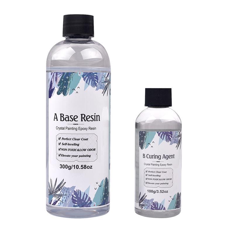 Epoxy Resin Glue AB 3:1 AB Fast Curing Glue Resin Mold Transparent Colorless Glue High Hardness Protection Film 100g/400g/1000g: A300g-B100g